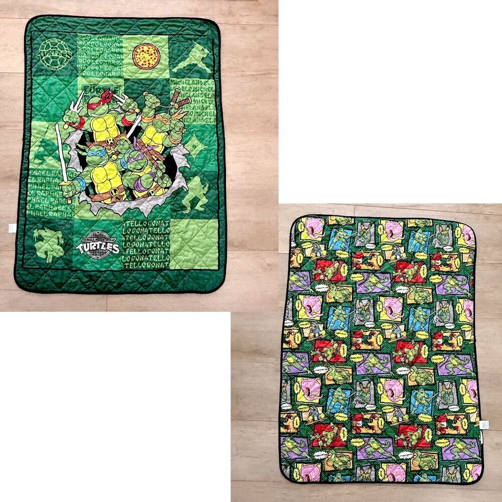 Teenage‎ Mutant Ninja Turtles TMNT 2014 Double Sided Quilt Lap Blanket 42"x58"